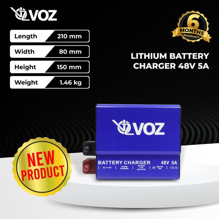 VOZ LITHIUM BATTERY CHARGER 48V 5A | VOZ LITHIUM CHARGER 48V 5A | SMART CHARGER