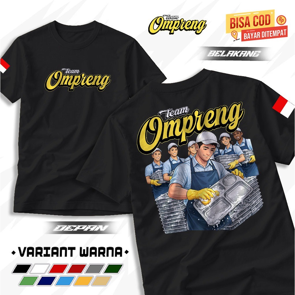 Kaos Tim Ompreng MBG Kaos Distro Tim Logistik Makan Bergizi MBG GANK Ompreng Bahan adem halus