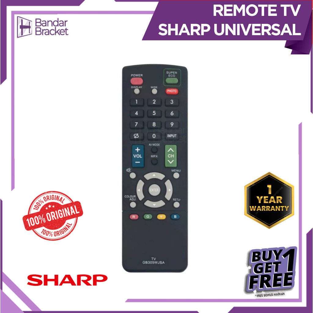 Remote SHARP TV LED LCD Remot TV SHARP Tabung Original SHARP STANDARD BNB1