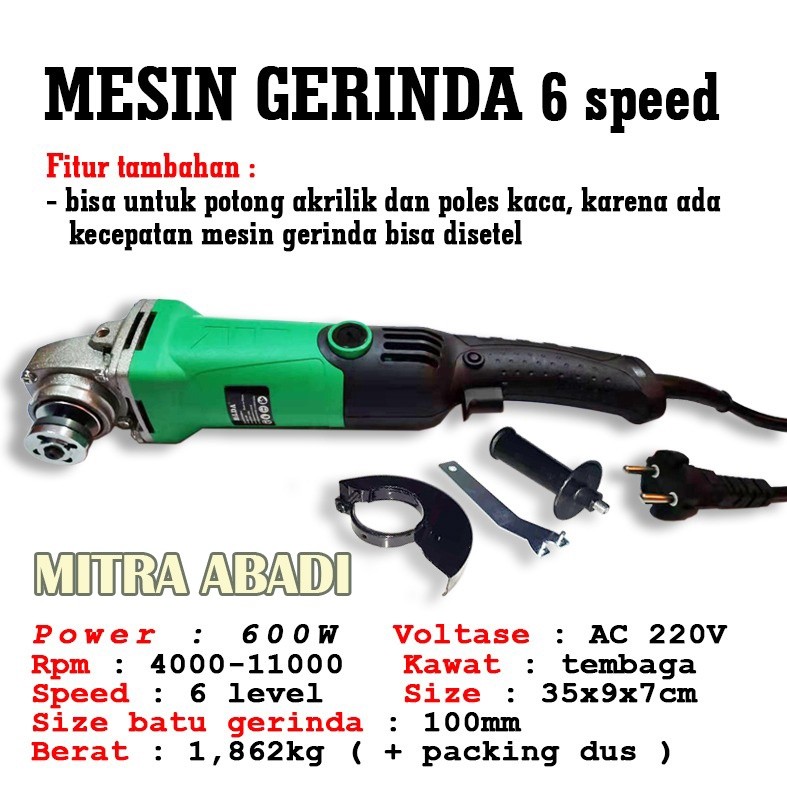 Mesin Gerinda Poles Gurinda Tangan 6 speed Variable