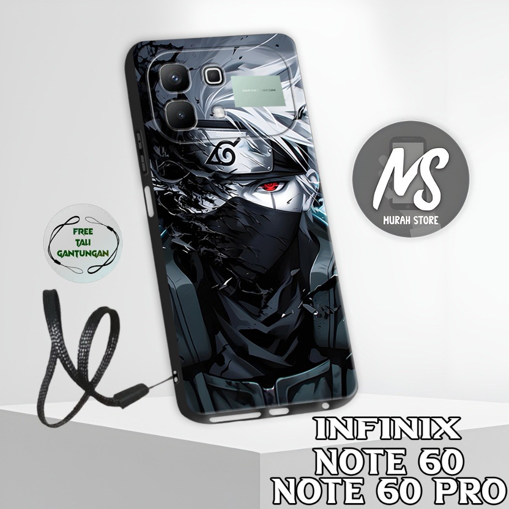 MS10 / Softcase Karet  INFINIX NOTE 60/ 60 PRO + TALI GANTUNGAN HP / Motif Naruto / Case Hp INFINIX 