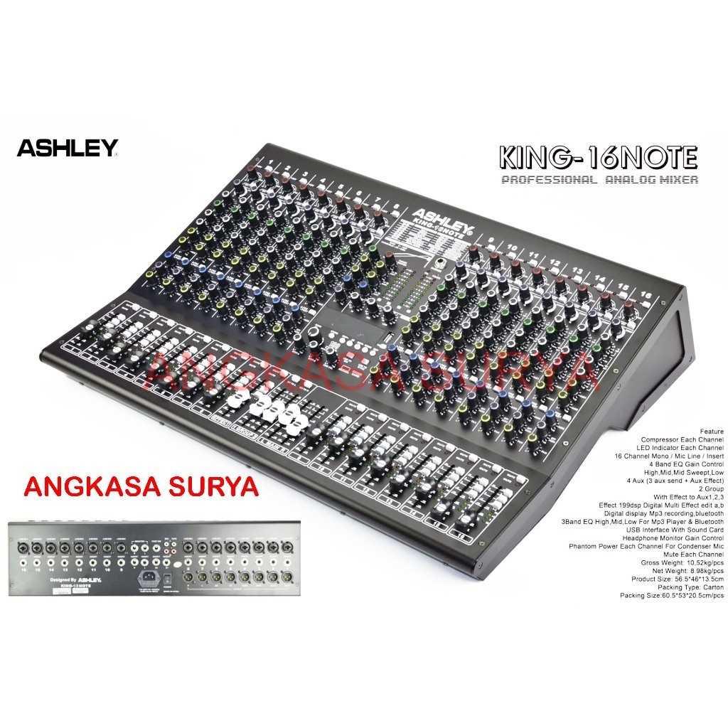 Mixer Ashley King 16 Note Original / Ashley King16note / King 16 Note Ada Compressor