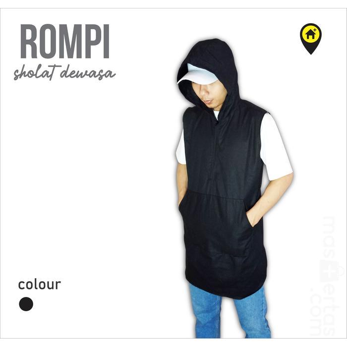rompi sholat pria dewasa, hoodie zipper, baju koko,rompi muslim,custom - M