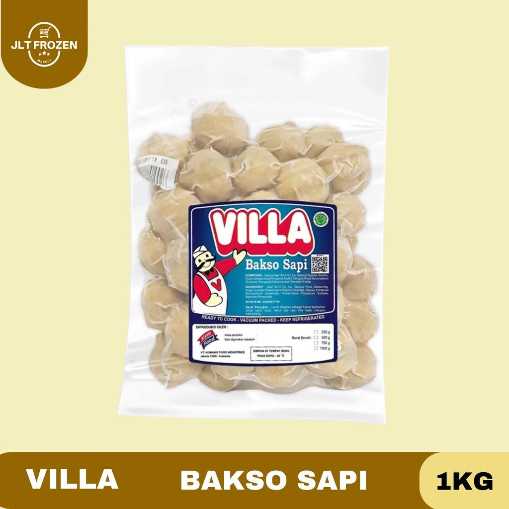 Villa Bakso Sapi 1kg / Beef Meatball / Baso Sapi Premium / Bakso Daging Sapi Pilihan