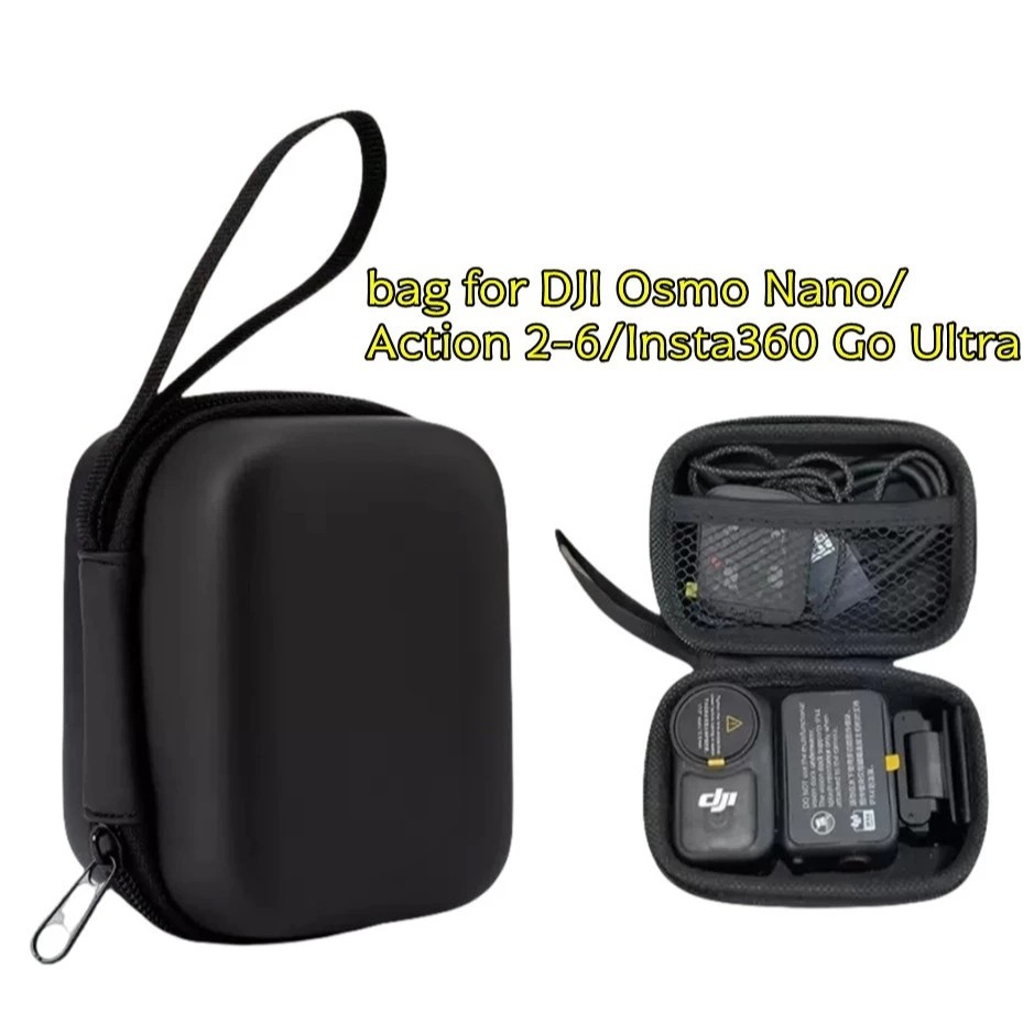Tas Penyimpanan Mini Portabel untuk DJI OSMO Nano/Action 2 3 4 5 6/Insta360 Go Ultra, Tas Pembawa Ka