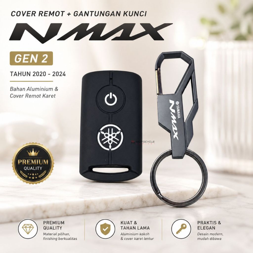 gantungan kunci logo NMAX plus cover remot NEW NMAX 2021-2024
