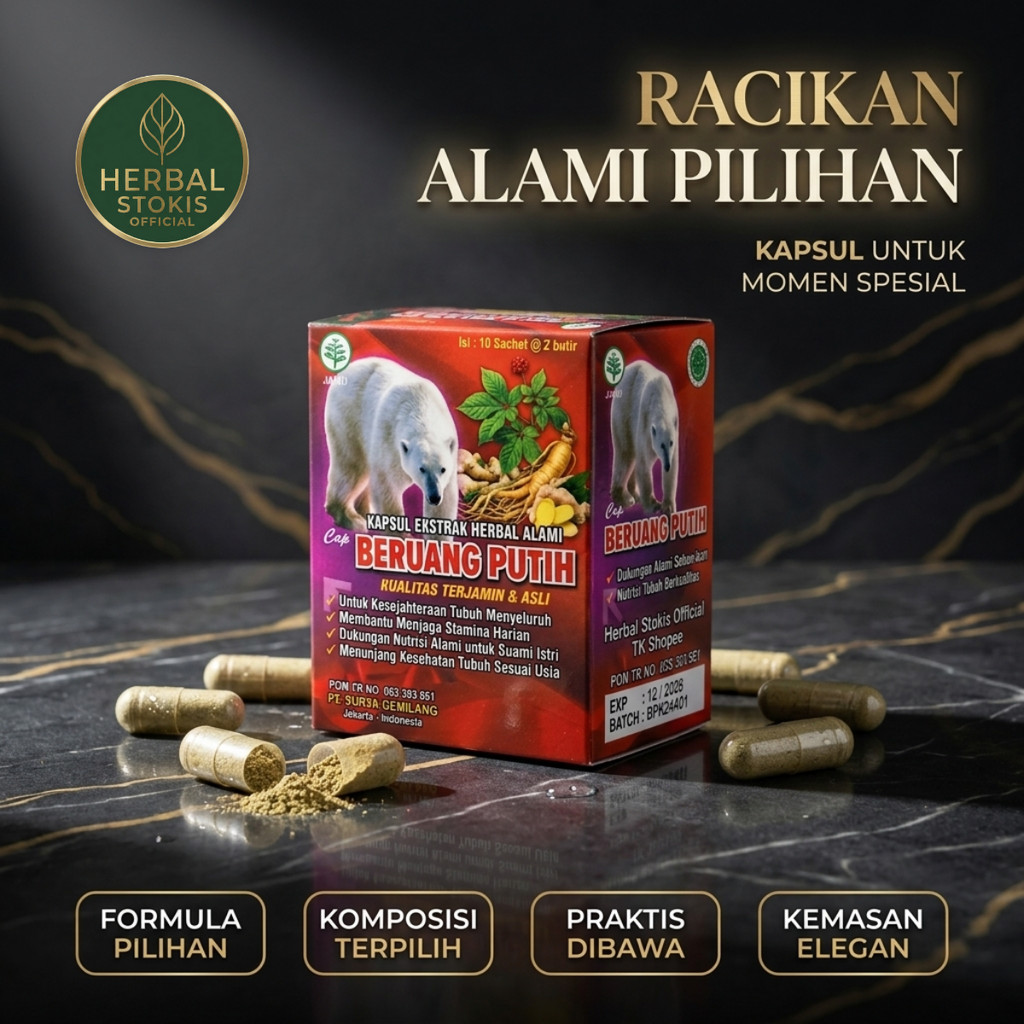 BERUANG PUTIH Herbal Daily Formula (20 Kapsul) – Racikan Herbal Unggulan