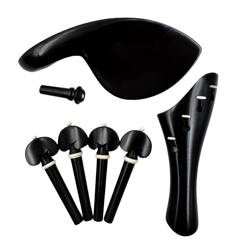 Fashion violin 4/4 accessories Ebony Violin Fitttings Violin Tailpiece Violin Chinrest Violin Pegs V