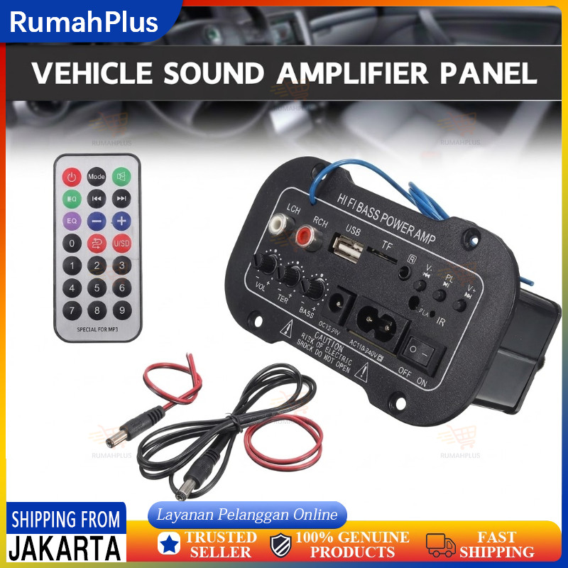 5 Inci 12V 24V 220V Amplifier Ampli Mini Board Audio Bluetooth USB FM Radio TF Player Subwoofer Mobi