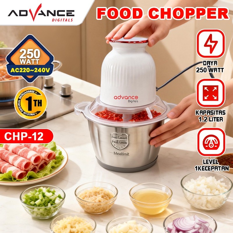 Advance Digitals Chopper 2L Stainless Multifungsi coper daging dan bumbu chopper daging dan bumbu co