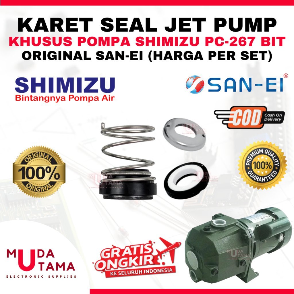 KARET SEAL JET PUMP SHIMIZU PC267BIT PC 267 BIT ORIGINAL SAN EI - MECHANICAL SEAL POMPA JETPUMP SHIM