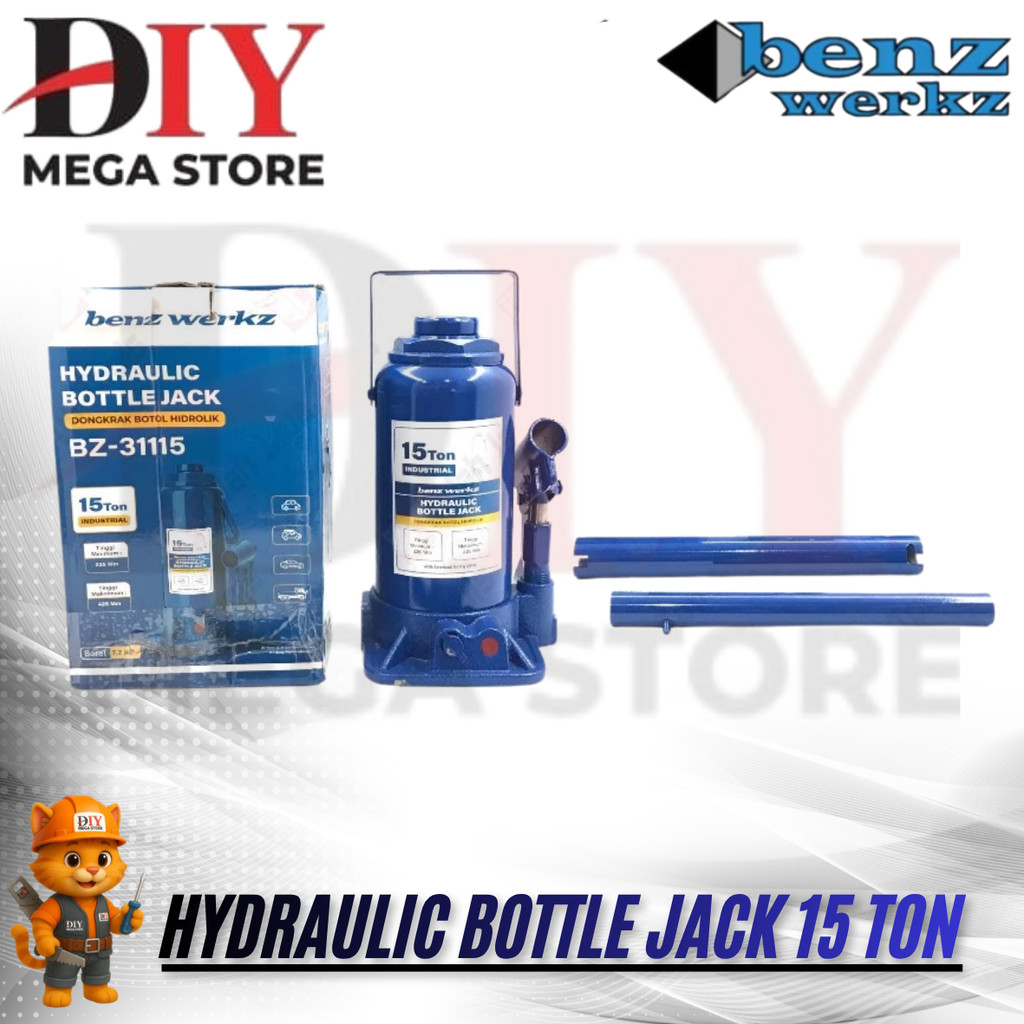 Benz Werkz Dongkrak Botol Ban Mobil Kapasitas 15 Ton - Universal Bottle Hydraulic Jack Dongkrak Mobi