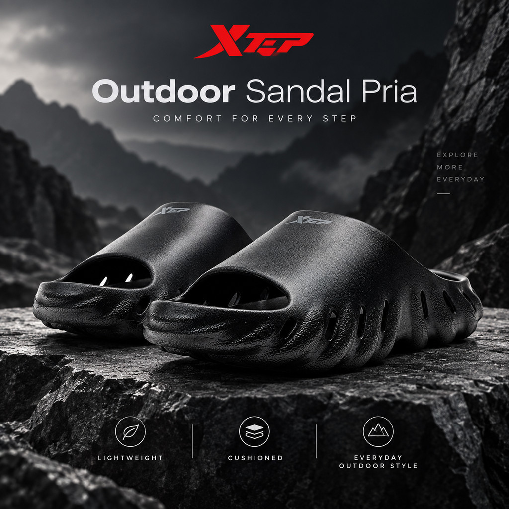 XTEP Outdoor Sandal Pria 875419170012 | Sandal Outdoor Hiking Trekking Casual Adventure Original