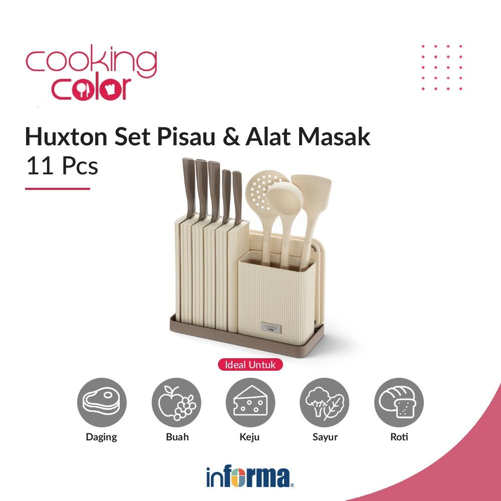 Informa Cooking Color Huxton Set Pisau & Peralatan Masak - Krem Beige Cooking Set Kitchenware Alat D