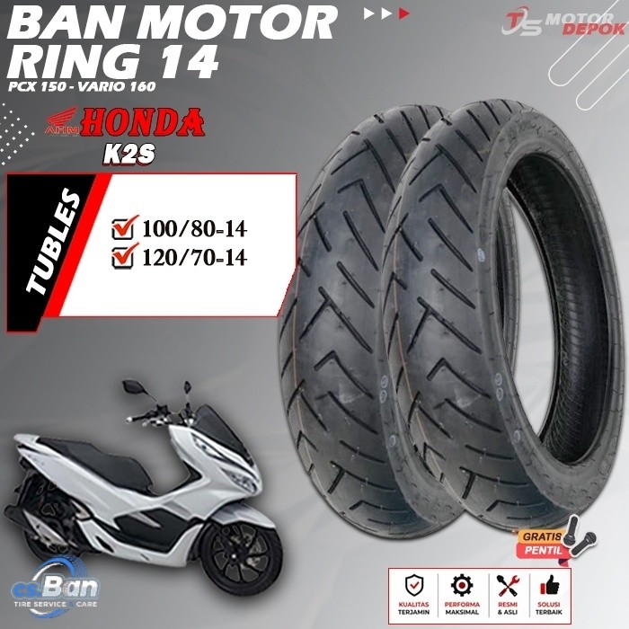 BAN MOTOR RING 14 TUBLES AHM FEDERAL K2S BAN MOTOR TUBLESS PCX 150 VARIO 160 RING 14 TUBELESS