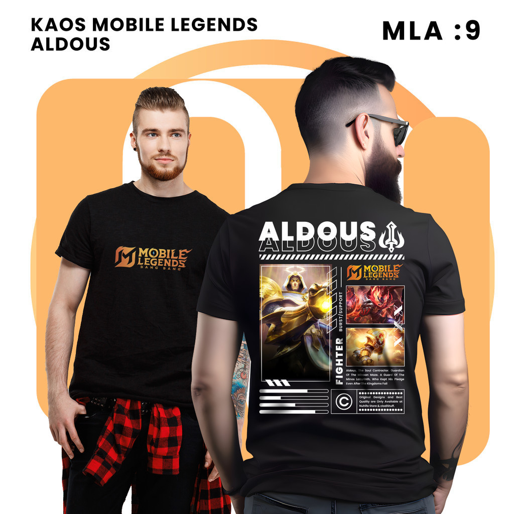 Kaos ALDOUS Mobile Legends Lengan Pendek Distro - Baju Gaming ML MLBB