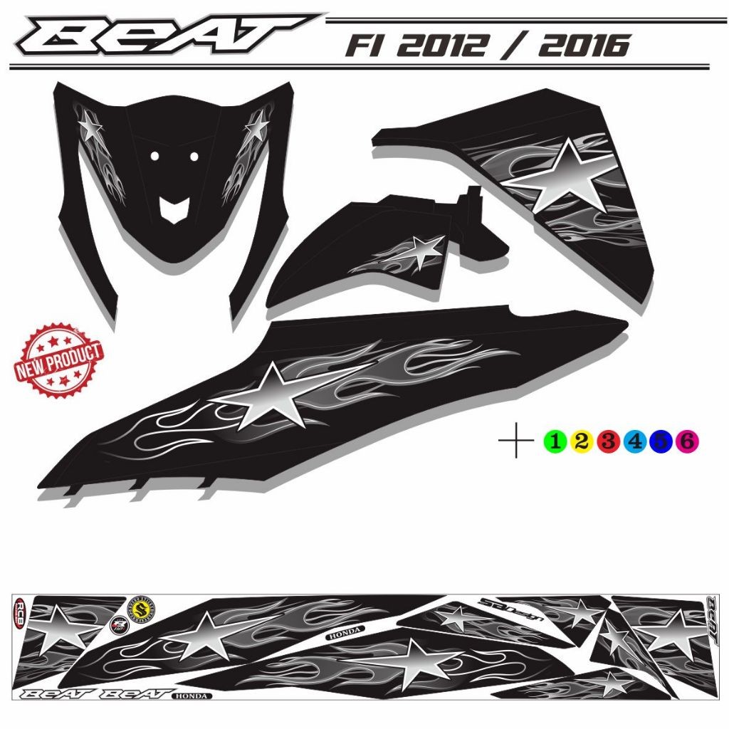 VARIASI MOTIF KEREN STRIPING POLET STIKER Beat Motor / STRIPING  Honda F1 2012/2016