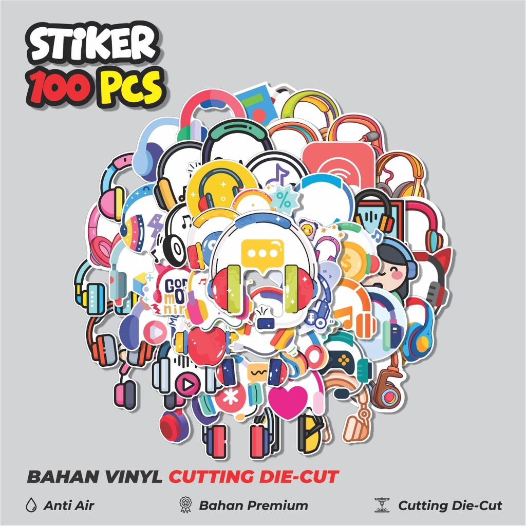 

Terbaru! 50 pcs Stiker HeadPhone Animasi Animasi Dekorasi Lucu Kreatif untuk Notebook, Skateboard, HP
