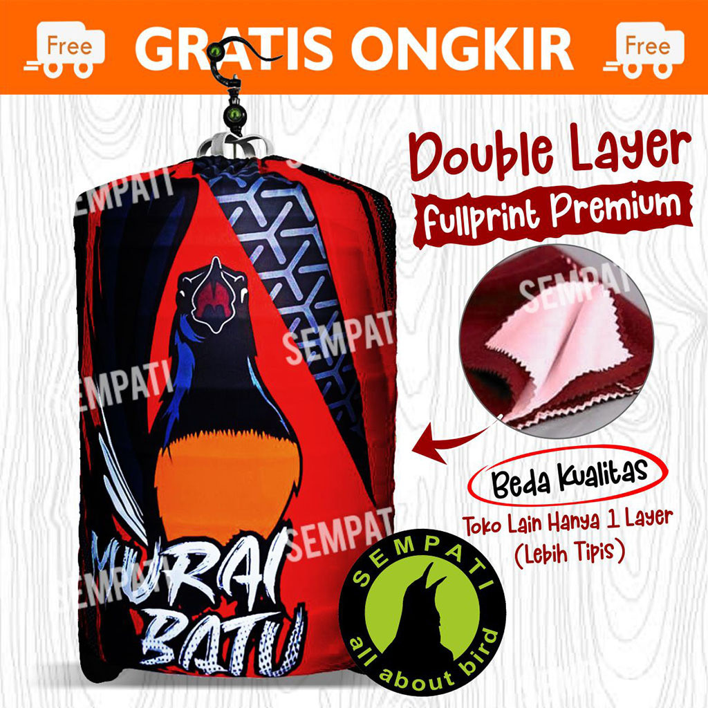 SEMPATI Krodong Sangkar Murai No 2 Bahan Jersey Premium Fullprint Design Motif Burung Murai Kerodong