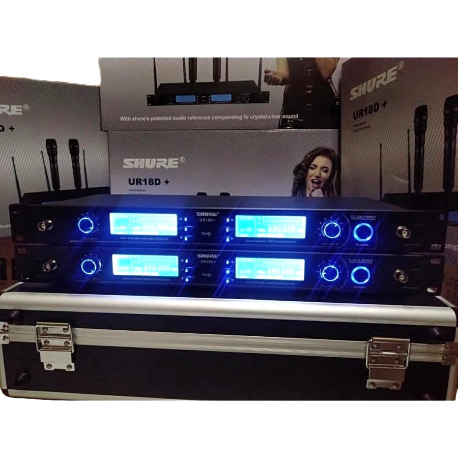 MIC WIRELESS UR18D+ 2 MIC HANDHELD PLUS HARDCASE ur18 d+/UR 18D+/ur18d+