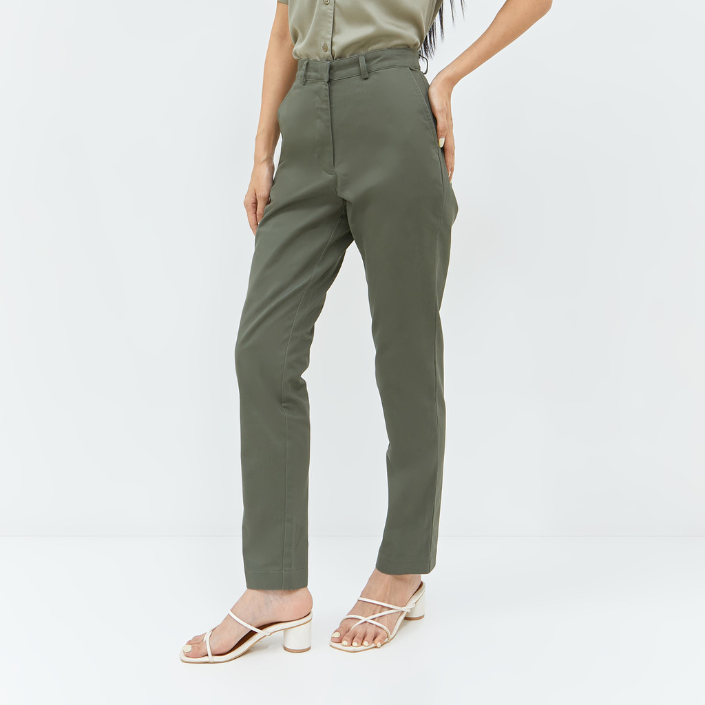 Geela Official - Chinos Pants Olive Green (G.3022) | Celana Wanita