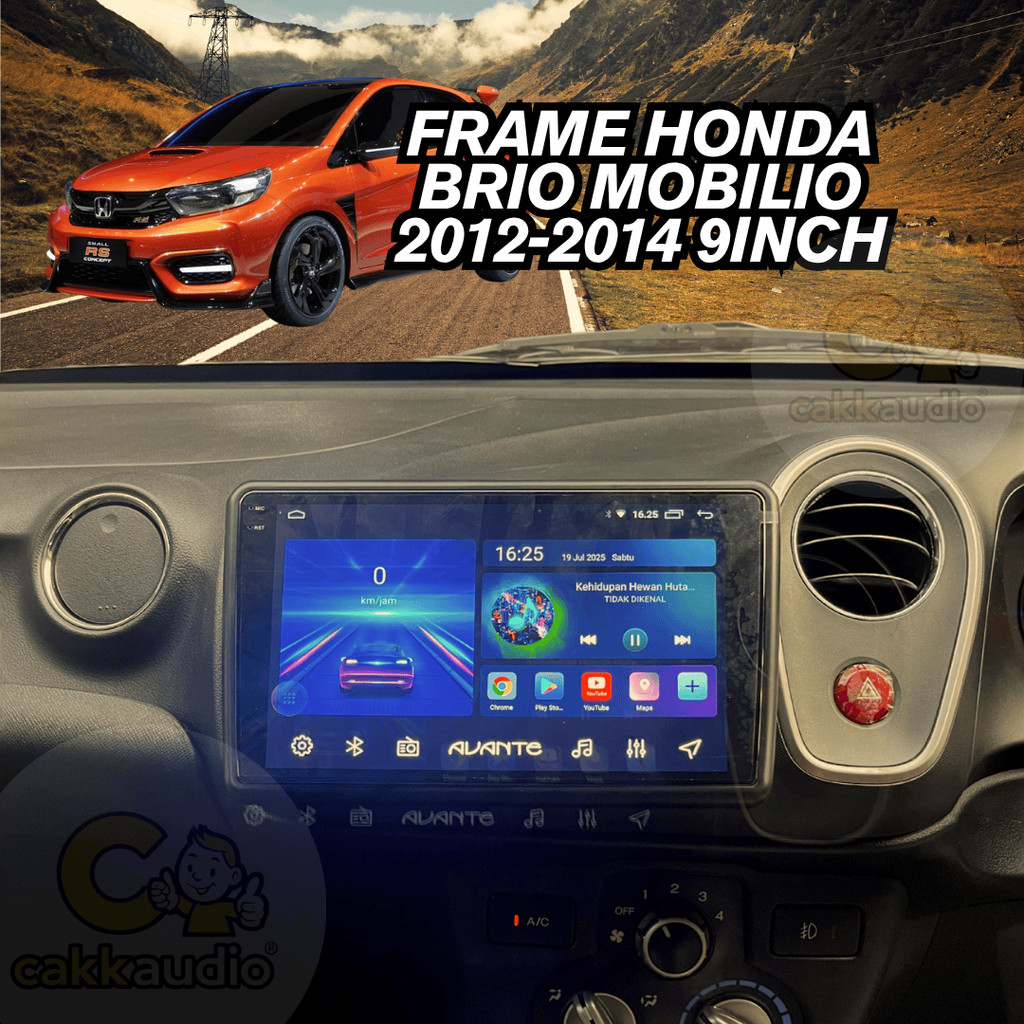 Frame Head Unit Android Mobil Honda Gen 1 Mobilio | 2014 kebawah | 9 Inch