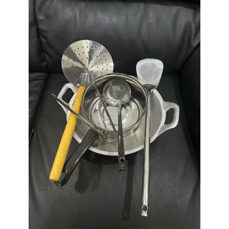 wajan aluminium cor paket lengkap / wajan cekung