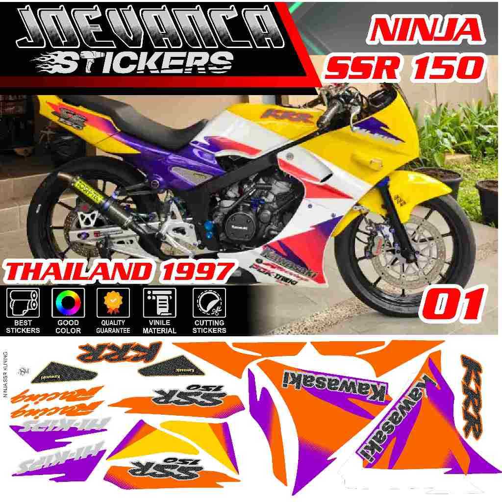 Striping  Stiker Lis Motor Kawasaki Ninja SSR 150 Thailand 1997 Copy Original