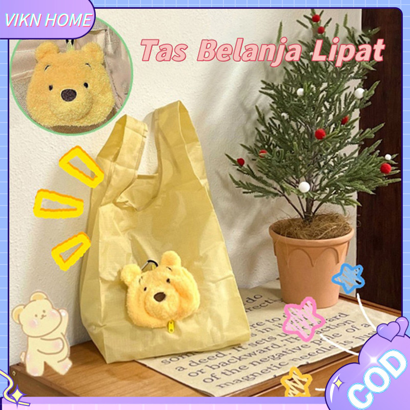 Tas Belanja Lipat Lucu Dan Kecil Reusable Tas Lipat Tas Belanja Lipat Winnie The Pooh Tas Belanja Li