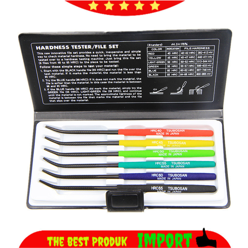 PROMO 6Pcs Hardness Tester Checker File HRC40-HRC65 Set