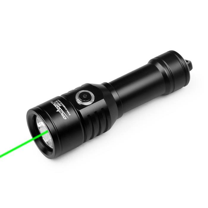 Underwater Torch Orca D570-RL D570-GL Narrow 1500 Lumens + Laser Pointer Focus Light Red Green Sente