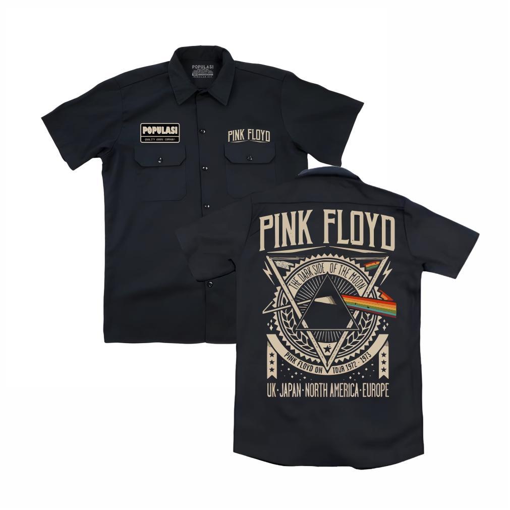 Cavenza - Kemeja PDH - Workshirt - Pink Floyd Uk Japan - Pdh Musik - Pakaian pria - Pakaian wanita -