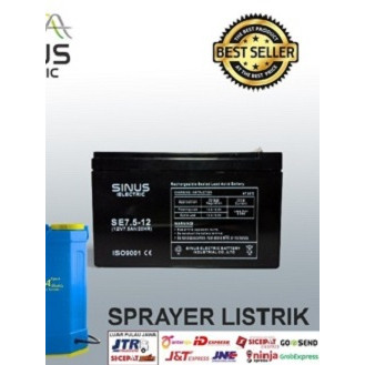 OTOMAX Aki sprayer listrik 12V 7.5Ah Aki VRLA SINUS 7.5-12