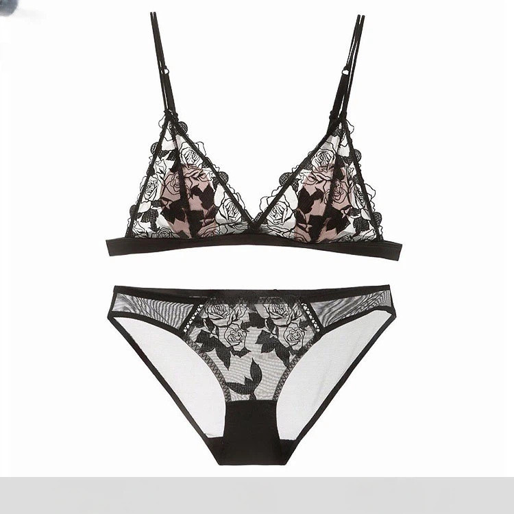 LadyAllure COD Bra Tipis Renda Seksi Tanpa Tepi Dengan Cup Segitiga