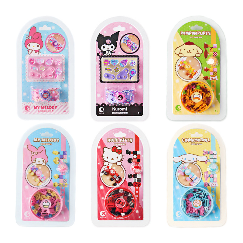 Hello Kitty Building Block Bracelet Sanrio My Melody Creative Assembly DIY Adjustable Wristband Brac