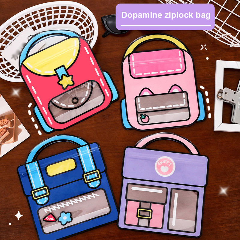 SwifHome Tas Genggam Dopamin Tas Kemasan Snack Tas Kemasan Souvenir Lucu