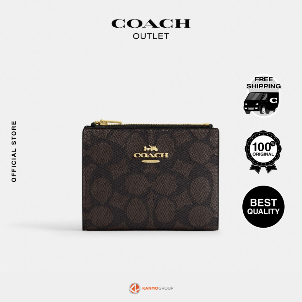 Coach Bifold Wallet in Signature Canvas - Dompet Wanita
