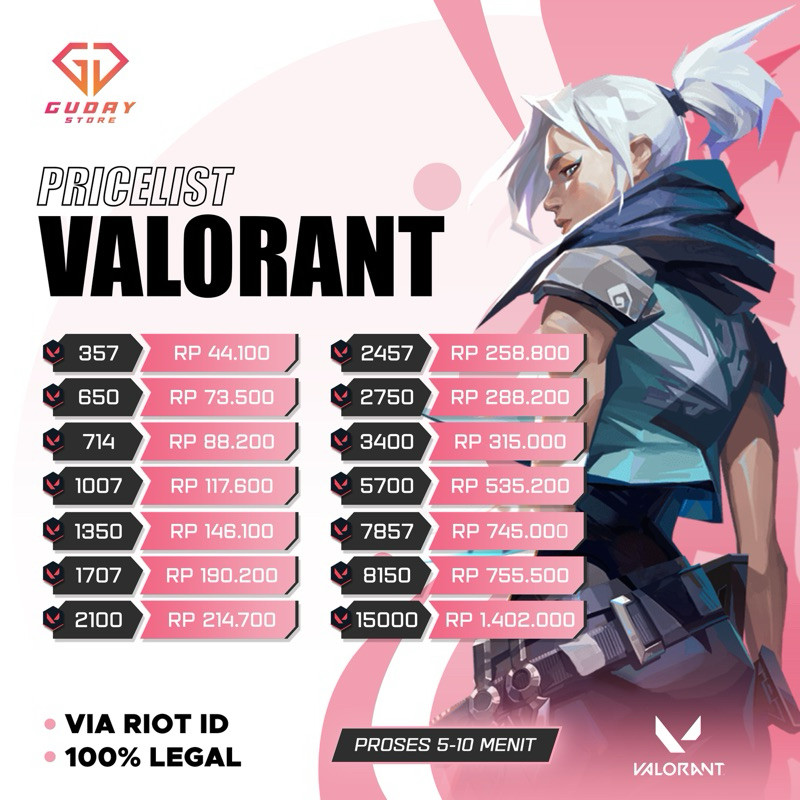 VALORANT Riot Cash Vp Points Murah