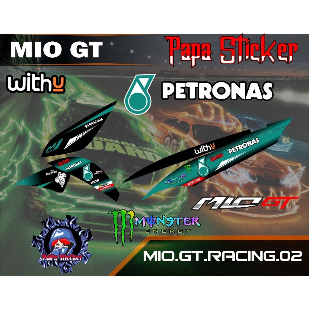 STRIPING MIO GT PETRONAS - Stiker Motor Mio Gt Sticker Mio Gt PETRONAS LIST VARIASI RACING 02