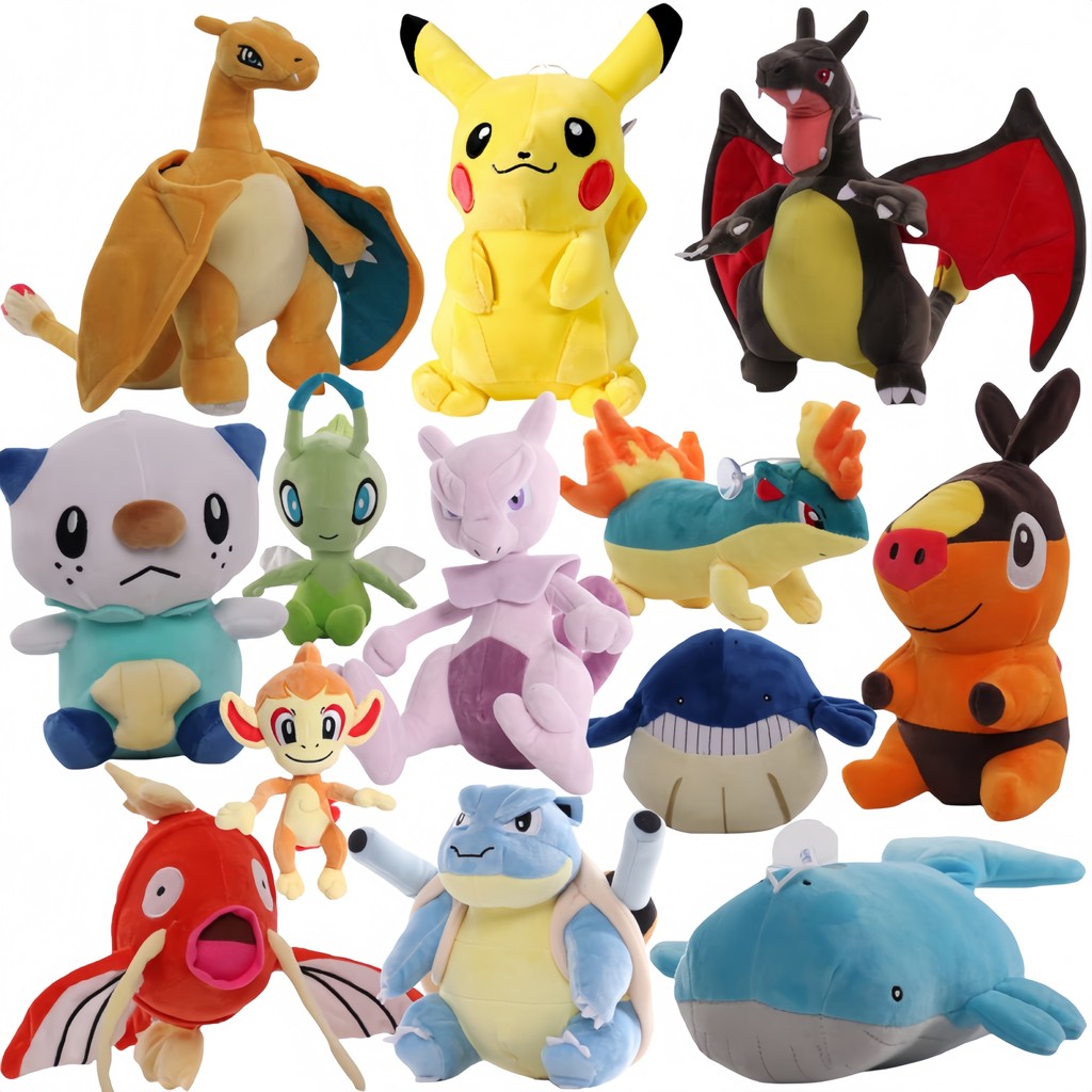 Pikachu Peluche Oshawott Tepig Wailmer Quilava Pokemon Blastoise Charizard Plush Toys Claw Machine S