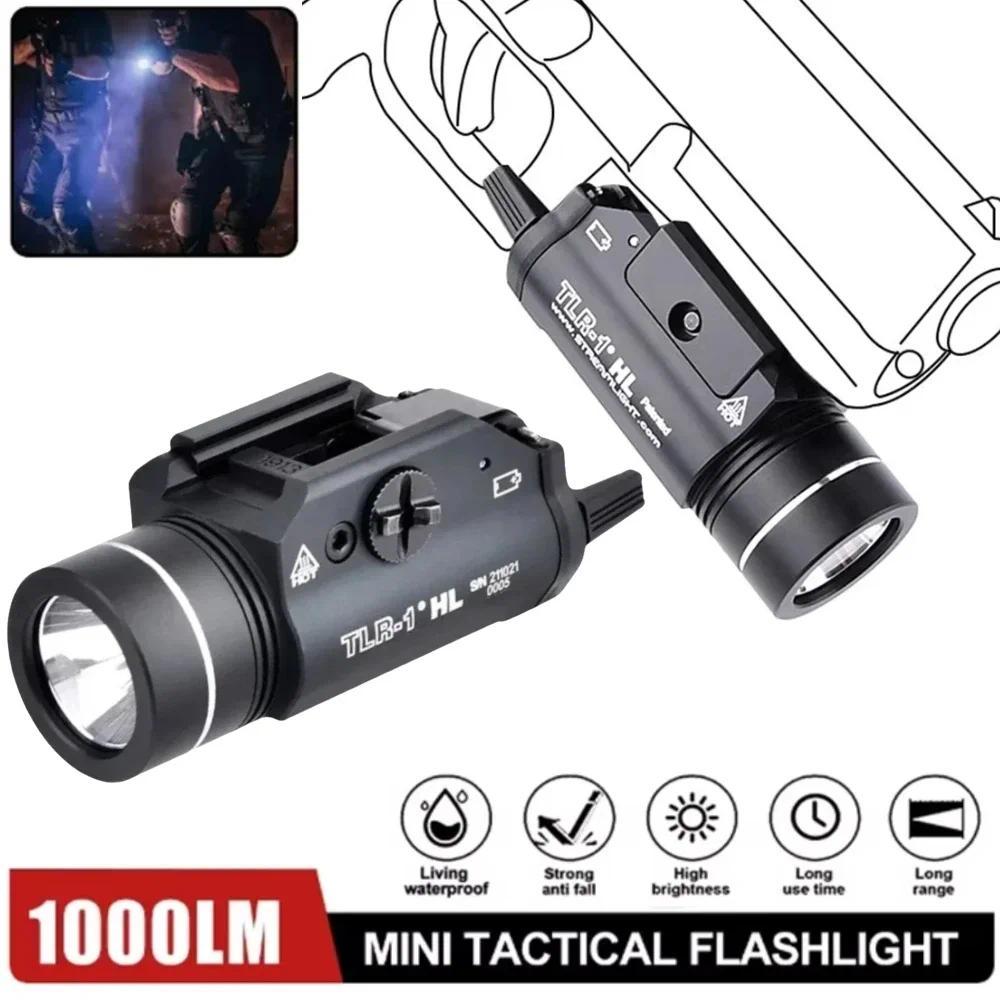 Tactical Pistol Weapon Light TLR1-1 Gun Flashlight Metal 1000 Lumens Pistol Light Fit 20mm Rail Gloc