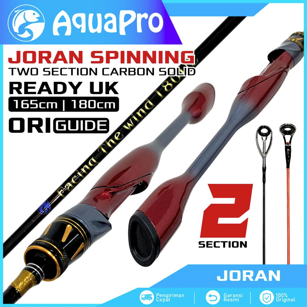 HAFKAMSHOP Joran 2 Sambung Atas Joran Pancing Ultralight 6-15lbs Spinning Rod 2 Section Carbon Solid