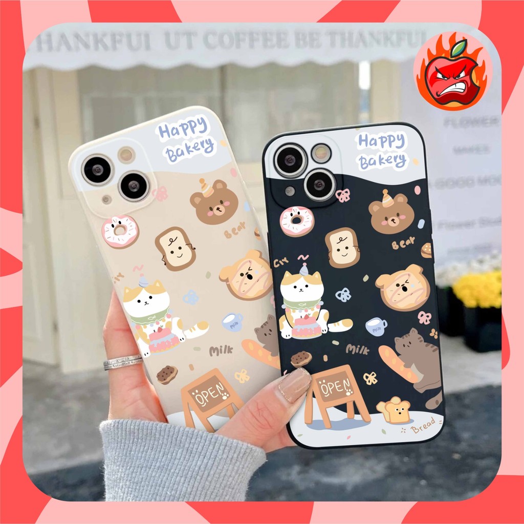 PRINTING LENS PROTECTOR Happy Bakery case oppo reno 11f 5g 4 7 6 5g a38 a58 a60 a18 4g A78 a73 a17k 