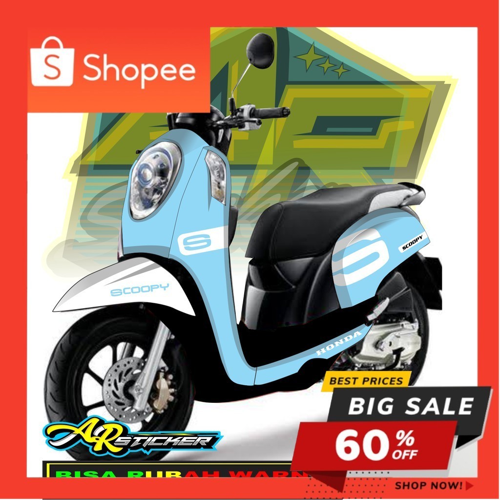 Decal scoopy Decal Scoopy full body Full Blok Decal Scopy Dekal Stiker Fi 2015 2016 2017 PUTIH