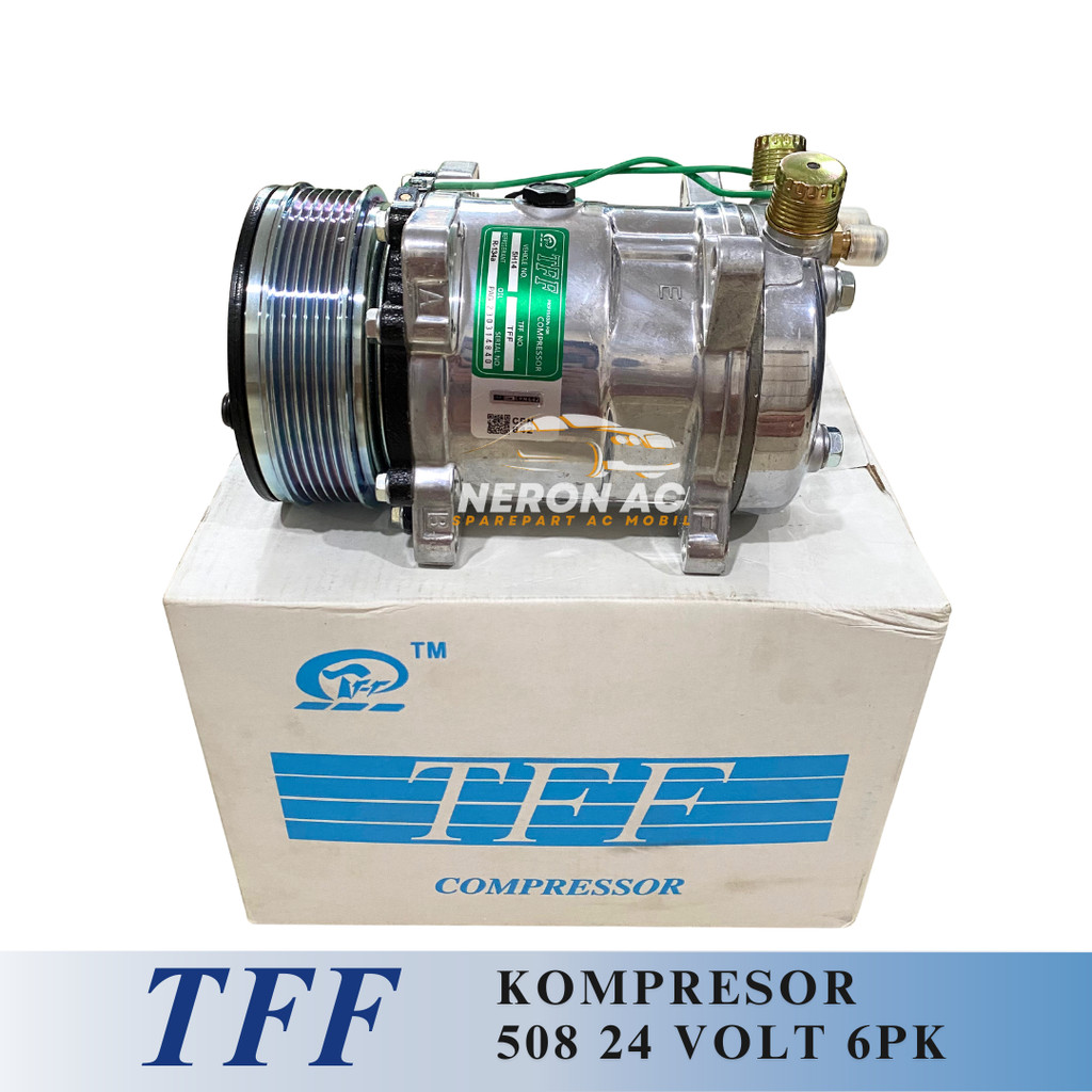 COMPRESSOR KOMPRESOR AC SANDEN 508 SD508 24V 24 VOLT 6PK UNIVERSAL TFF