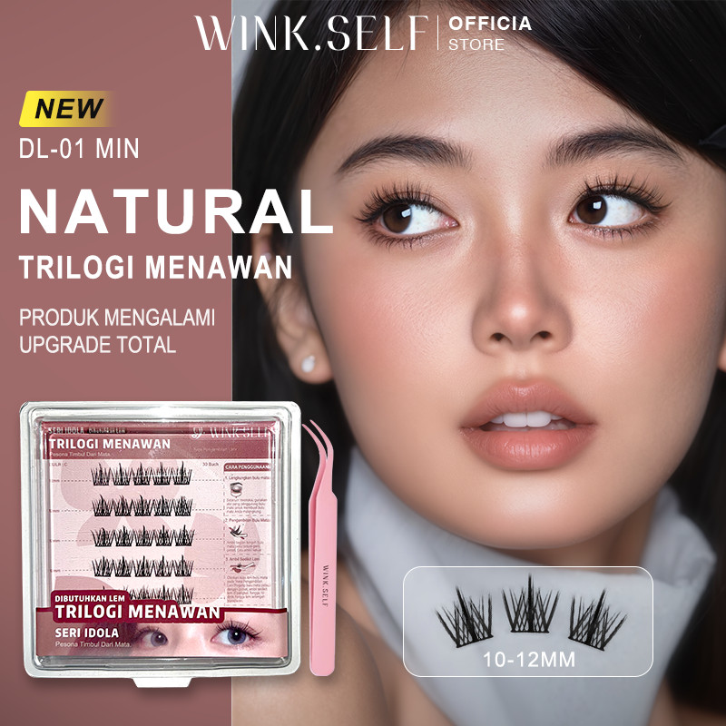 WINK SELF DL01 MIN Bulu Mata Palsu Bulu Mata Extension Eyelash Paket Lem Bulu Mata Natural 10-12mm