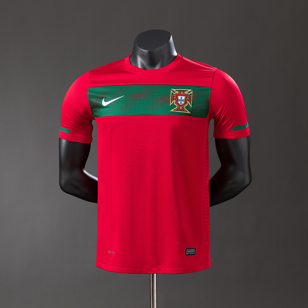 Jersey Portugal 2010 Player Version Retro Home T shirt pria