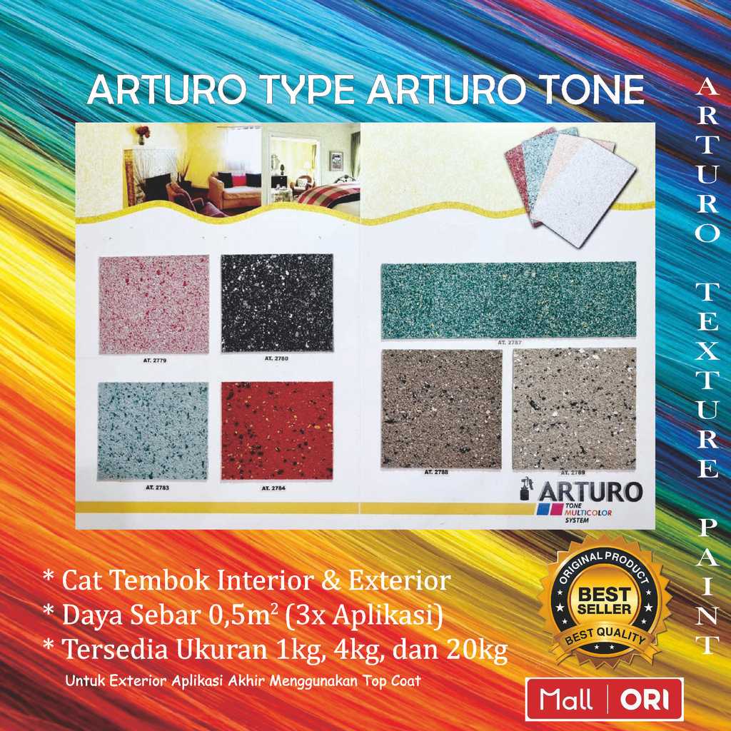 ARTURO Type Arturo Tone Galon 4kg Cat Texture Tone Flakes Tekstur Multicolor Kemasan Ukuran (GALON)