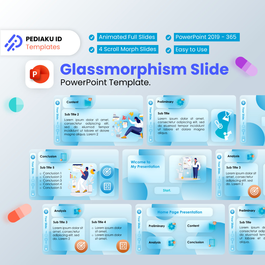 Glassmorphism PowerPoint Template | Premium