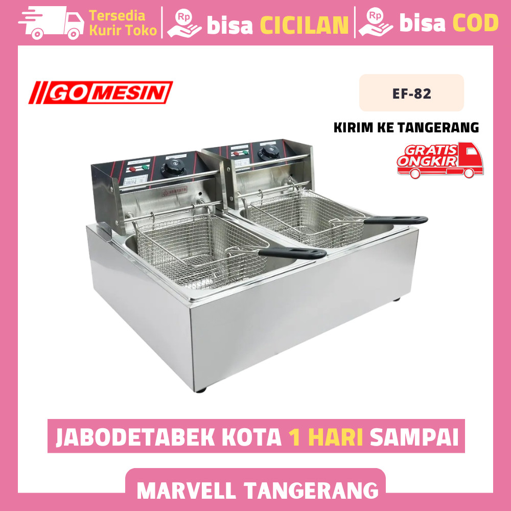 Deep Fryer Listrik Gomesin EF-82 Electric Deep Fryer 2 Tank Garansi Resmi